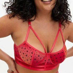 Torrid Ombre Star Mesh Strappy Underwire Bralette Sz NWT